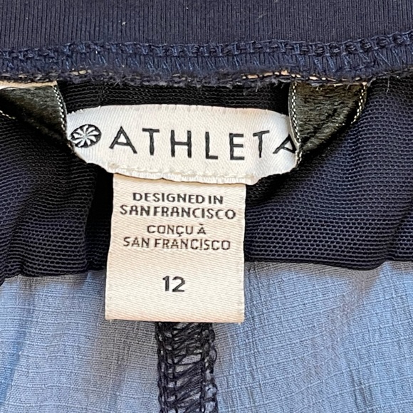 Athleta Trekkie North Jogger Pants Zip Pockets Blue Floral Print Womens Size 12 - Picture 9 of 12